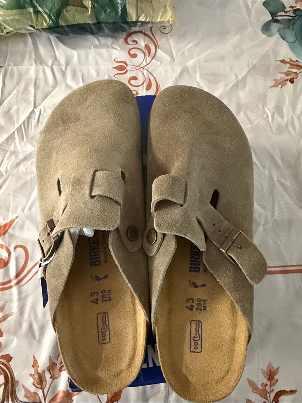 Birkenstock Suede Clogs in Beige Taupe